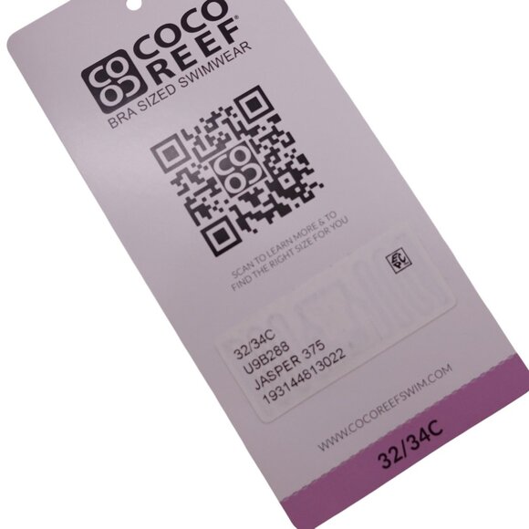 NWT Coco Reef Verso Reversible Bra-Sized Twist-Front Bikini Top Sz 32/34C Blue - Picture 9 of 12